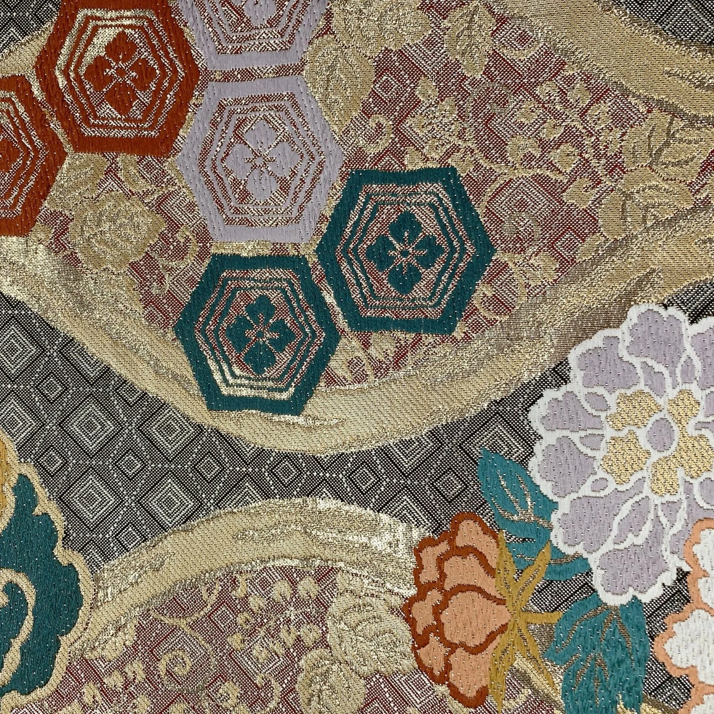 6590# Japanese Vintage Fukuro Obi Belt Kimono Fabric Silk Traditional