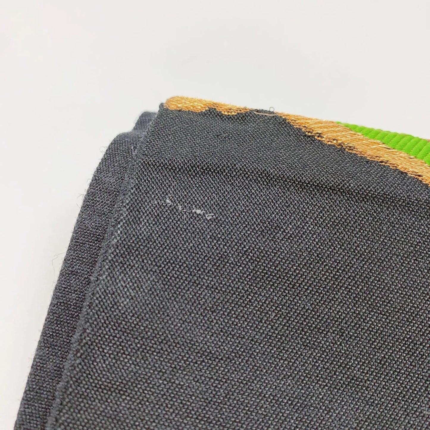 6592# Japanese Vintage Fukuro Obi Belt Kimono Fabric Silk Traditional Black　