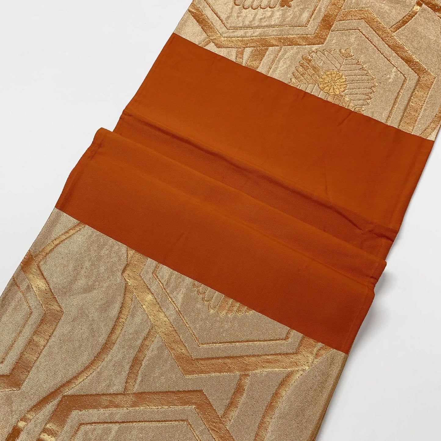 6594# Japanese Vintage Fukuro Obi Belt Kimono Fabric Silk Traditional