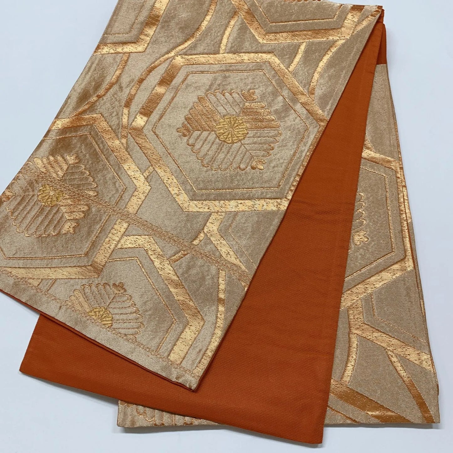 6594# Japanese Vintage Fukuro Obi Belt Kimono Fabric Silk Traditional