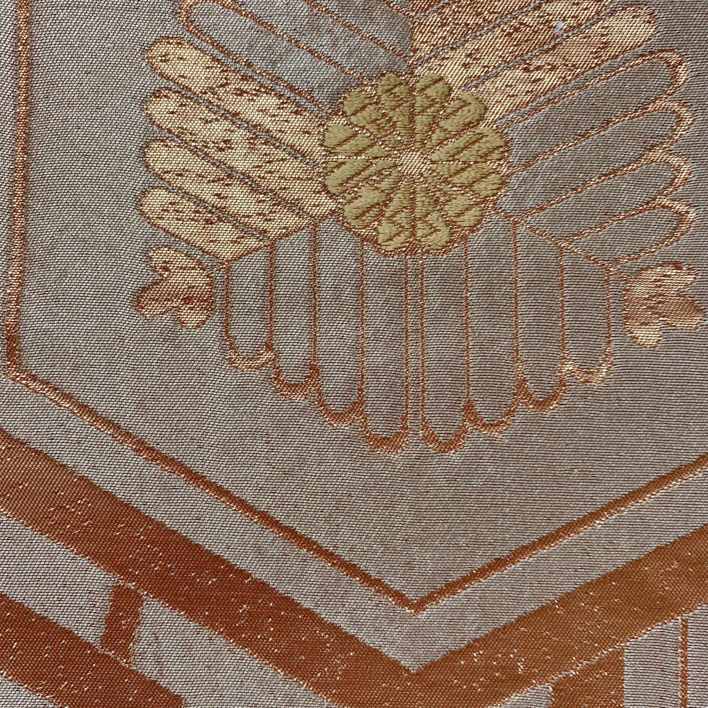 6594# Japanese Vintage Fukuro Obi Belt Kimono Fabric Silk Traditional