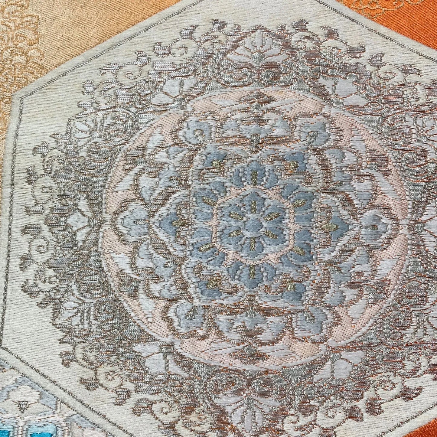 6597# Japanese Vintage Fukuro Obi Belt Kimono Fabric Silk Traditional