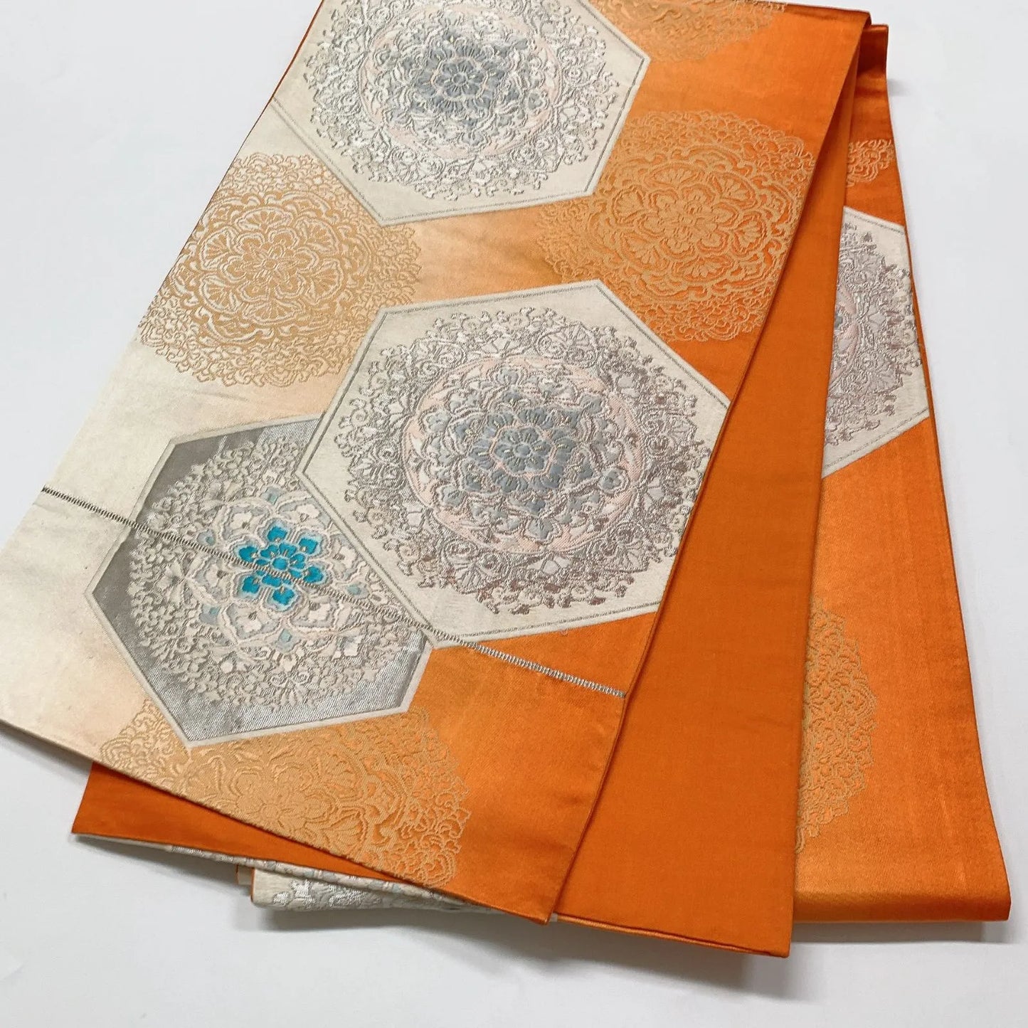 6597# Japanese Vintage Fukuro Obi Belt Kimono Fabric Silk Traditional