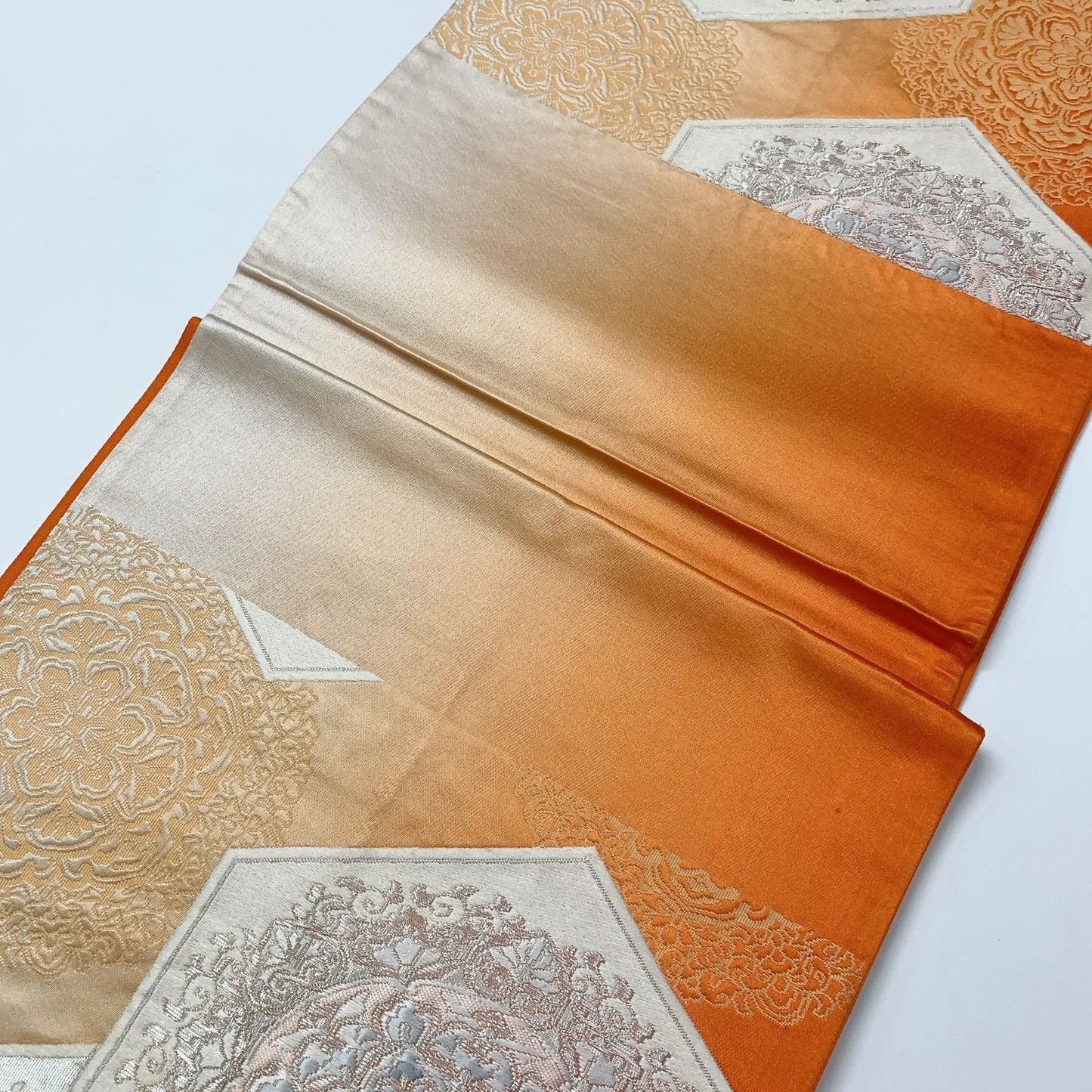 6597# Japanese Vintage Fukuro Obi Belt Kimono Fabric Silk Traditional