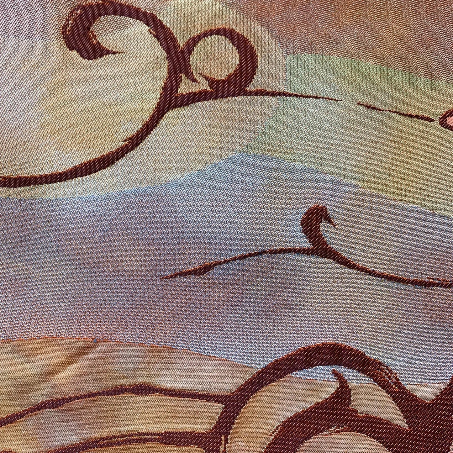 6599# Japanese Vintage Fukuro Obi Belt Kimono Fabric Silk Traditional 　