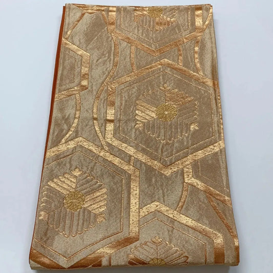 6594# Japanese Vintage Fukuro Obi Belt Kimono Fabric Silk Traditional