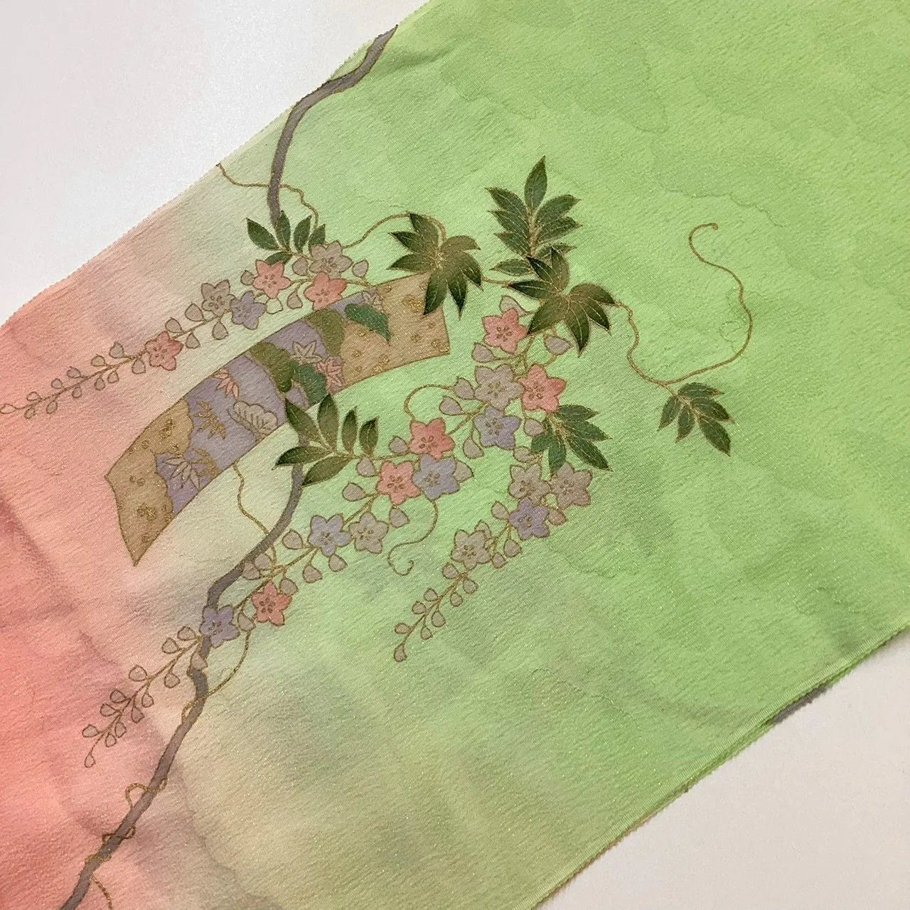 3471# Japanese Kimono Accessory Vintage Obiage and Obijime 2-piece Set Silk