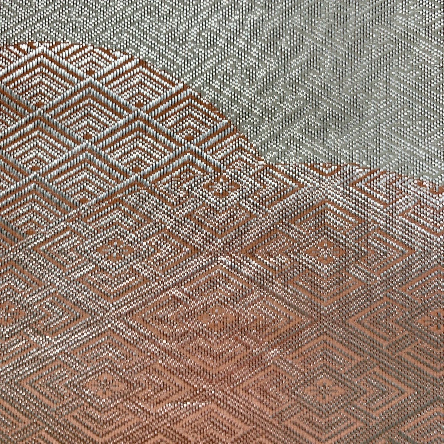 6600# Japanese Vintage Fukuro Obi Belt Kimono Fabric Silk Traditional Silver