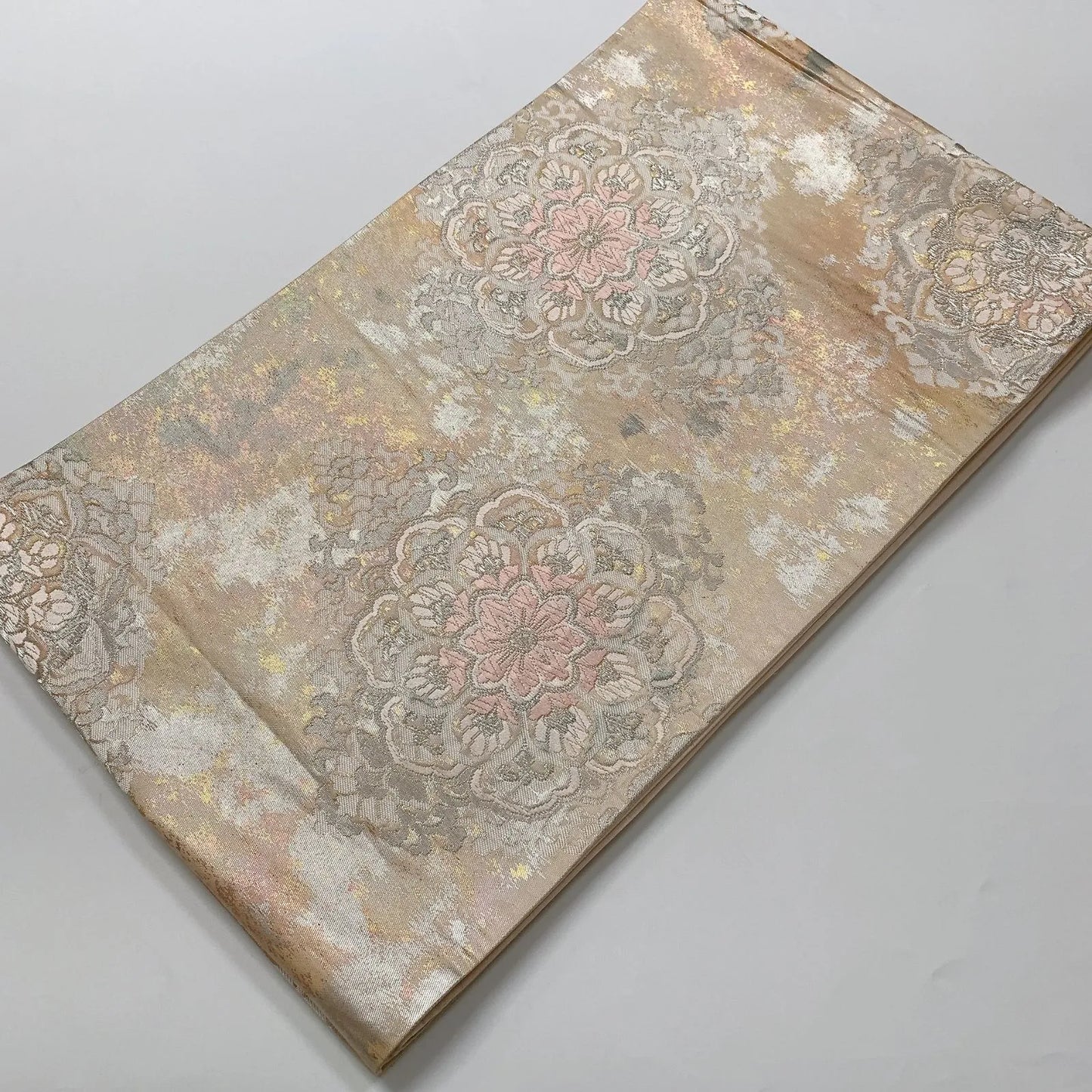 6602# Japanese Vintage Fukuro Obi Belt Kimono Fabric Silk Traditional Embroidery