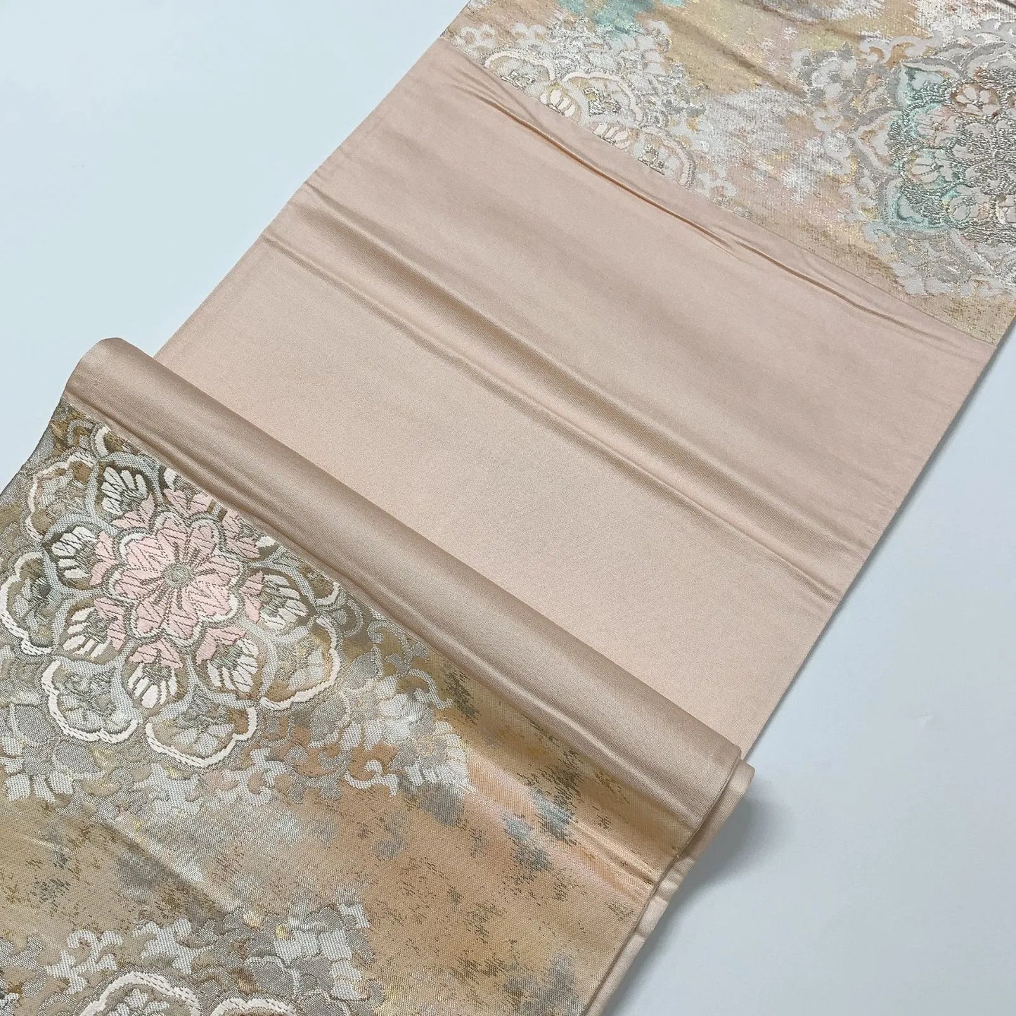 6602# Japanese Vintage Fukuro Obi Belt Kimono Fabric Silk Traditional Embroidery