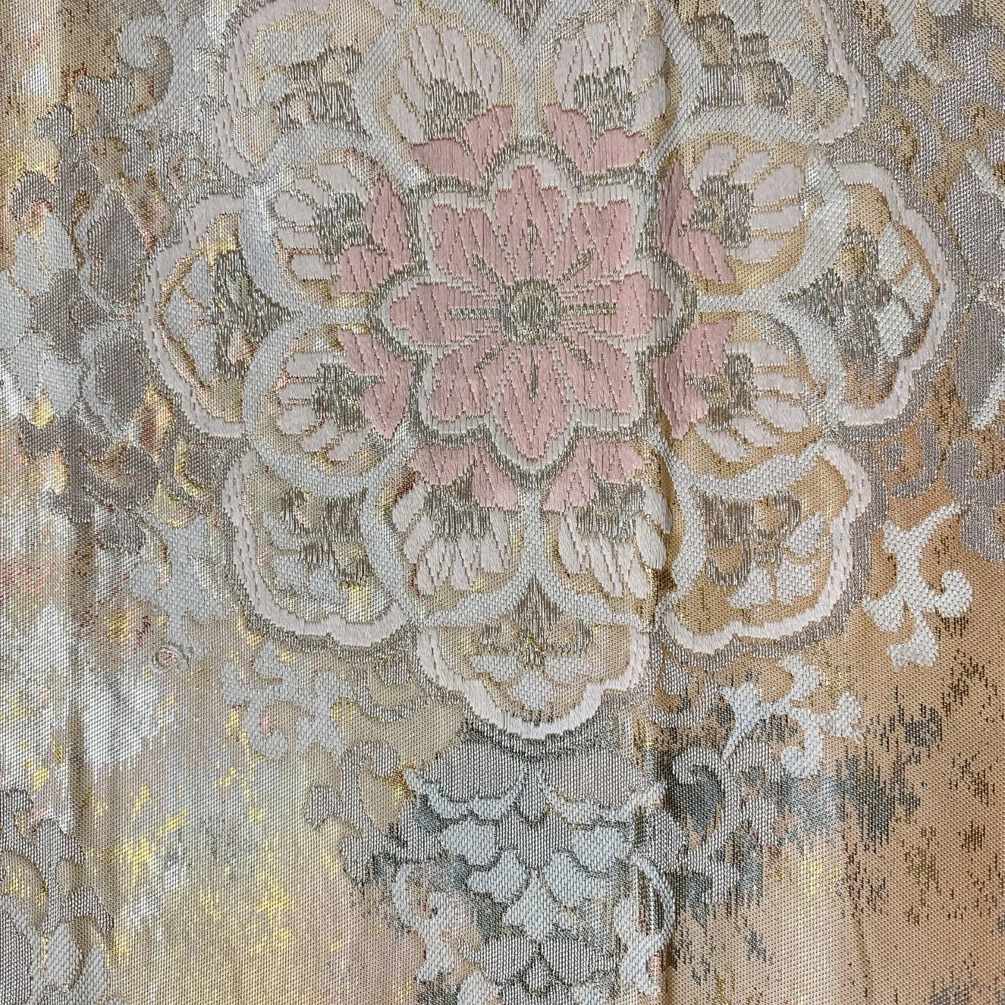 6602# Japanese Vintage Fukuro Obi Belt Kimono Fabric Silk Traditional Embroidery