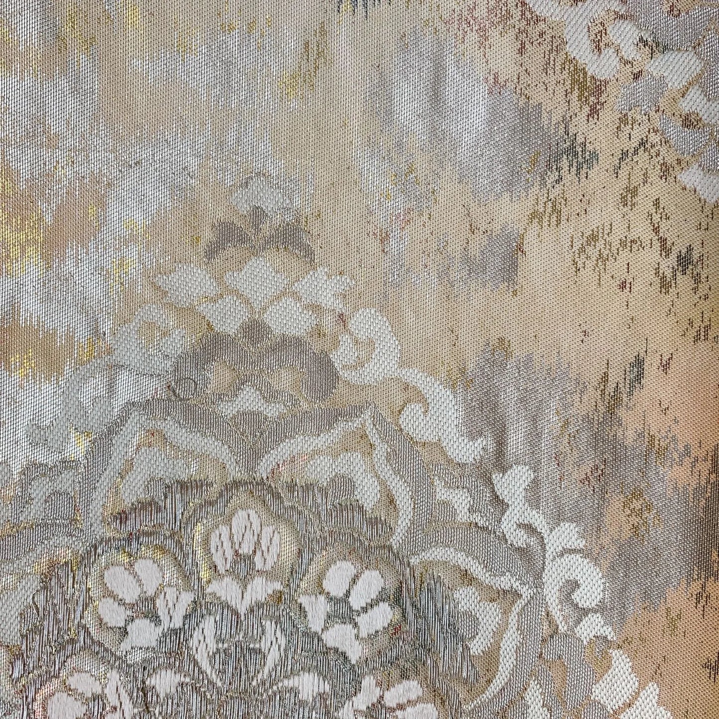 6602# Japanese Vintage Fukuro Obi Belt Kimono Fabric Silk Traditional Embroidery