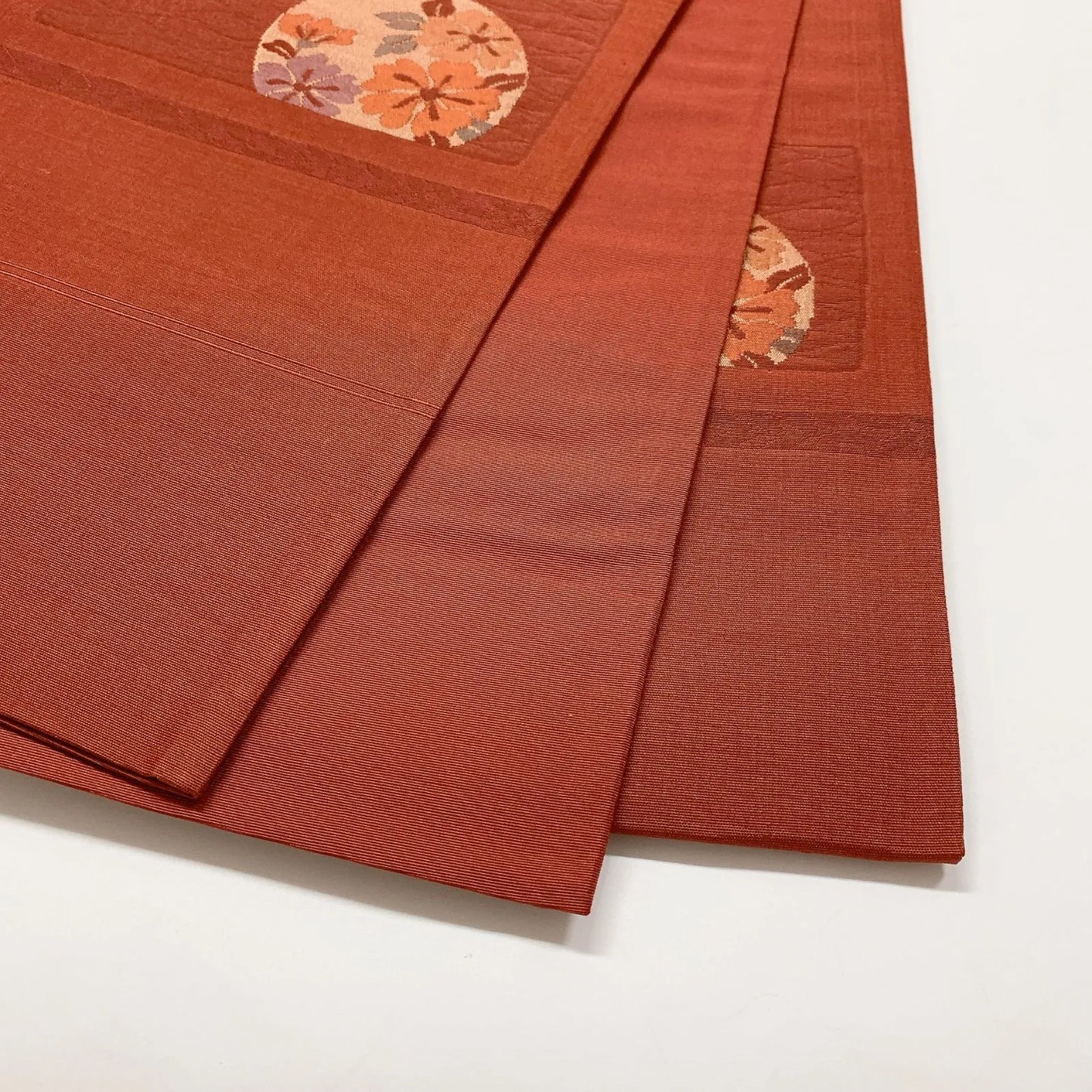 6604# Japanese Vintage Fukuro Obi Belt Kimono Pongee Fabric Silk Traditional 　