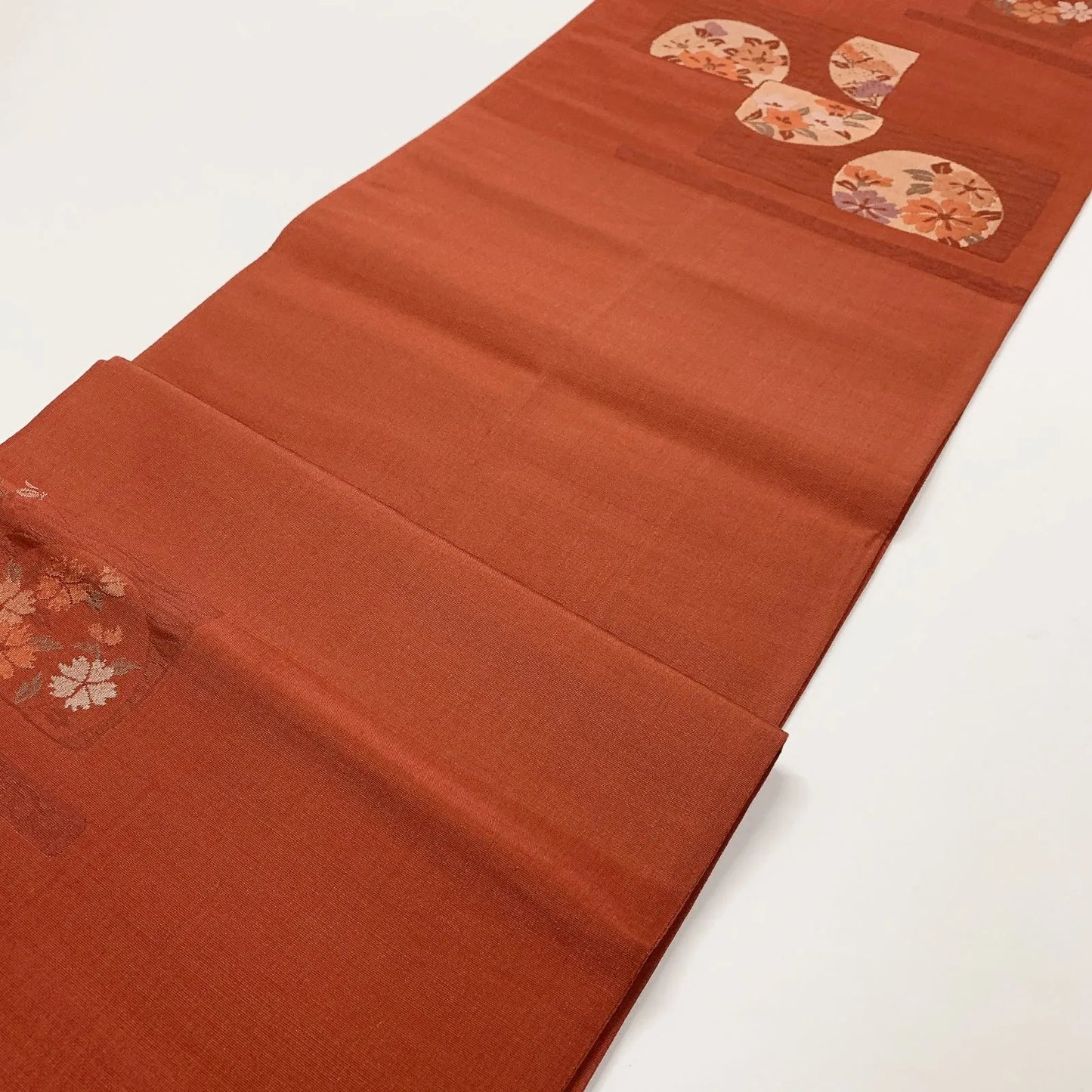 6604# Japanese Vintage Fukuro Obi Belt Kimono Pongee Fabric Silk Traditional 　