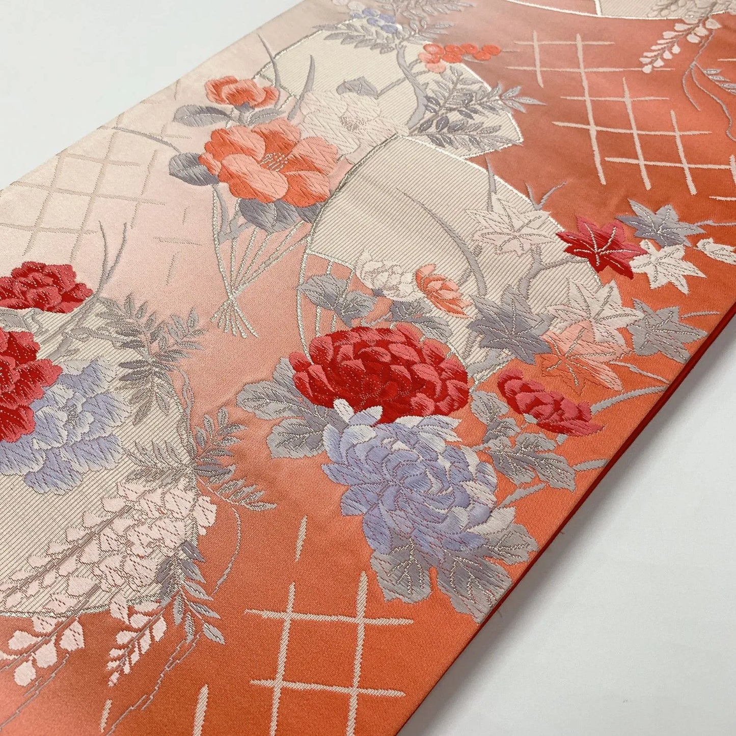 6605# Japanese Vintage Fukuro Obi Belt Kimono Fabric Silk Traditional