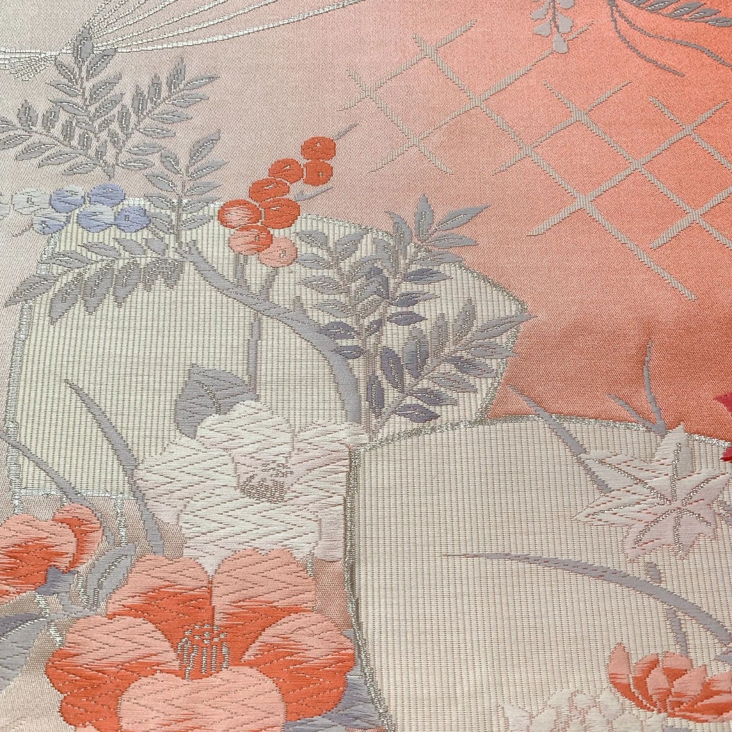 6605# Japanese Vintage Fukuro Obi Belt Kimono Fabric Silk Traditional