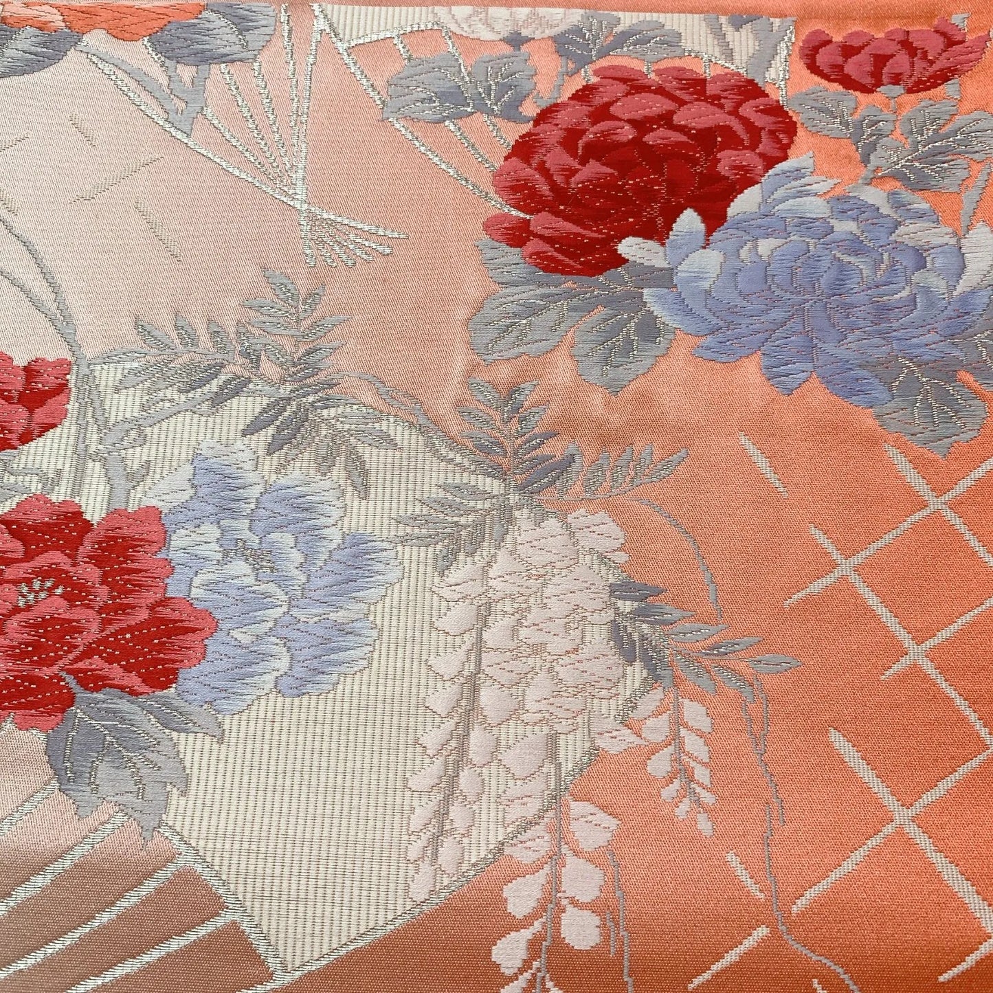 6605# Japanese Vintage Fukuro Obi Belt Kimono Fabric Silk Traditional