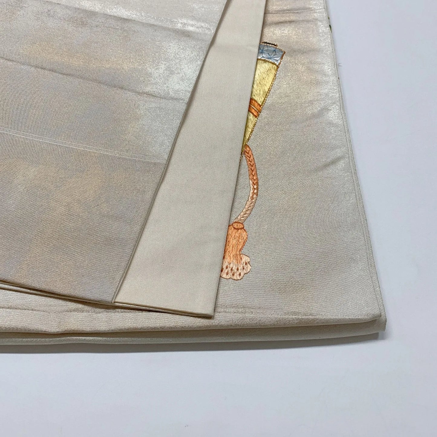 6609# Japanese Vintage Fukuro Obi Belt Kimono Fabric Silk Traditional Embroidery　