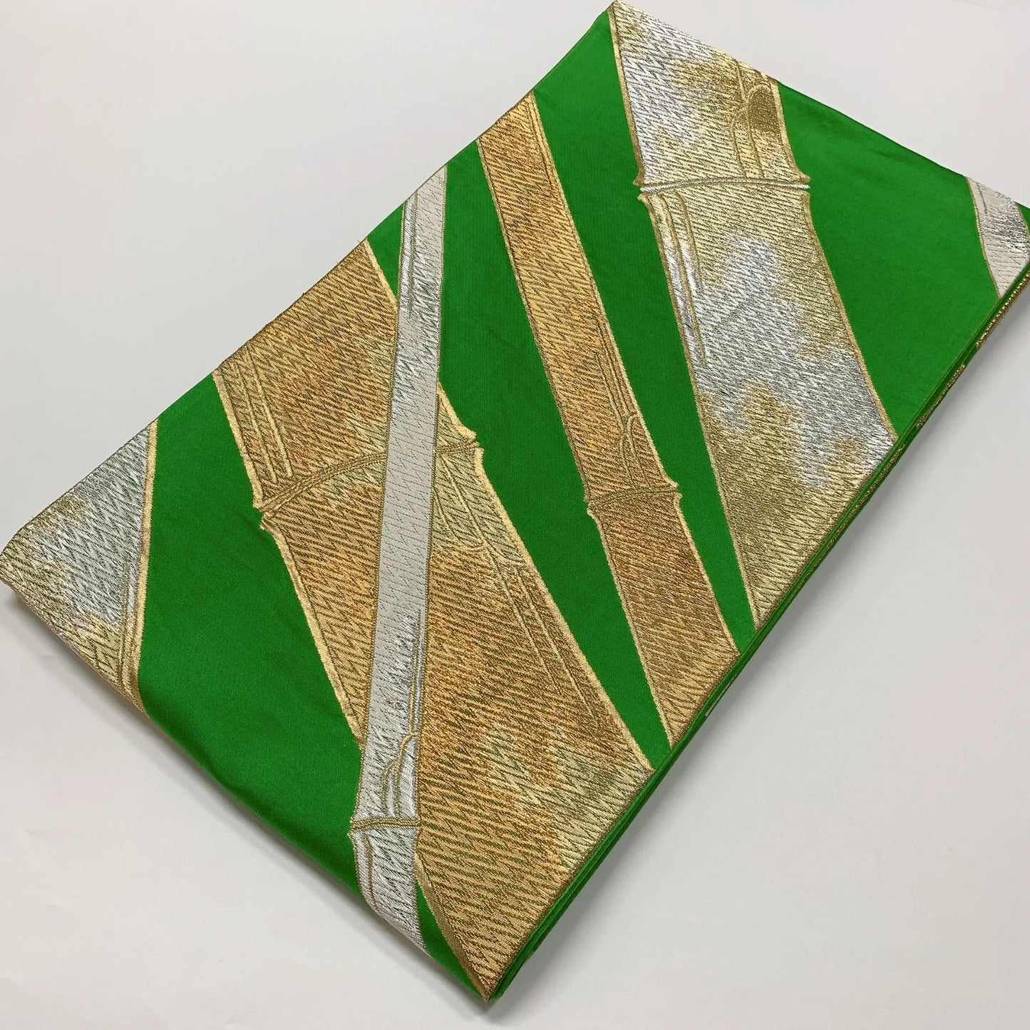 6617# Japanese Vintage Fukuro Obi Belt Kimono Fabric Silk Traditional