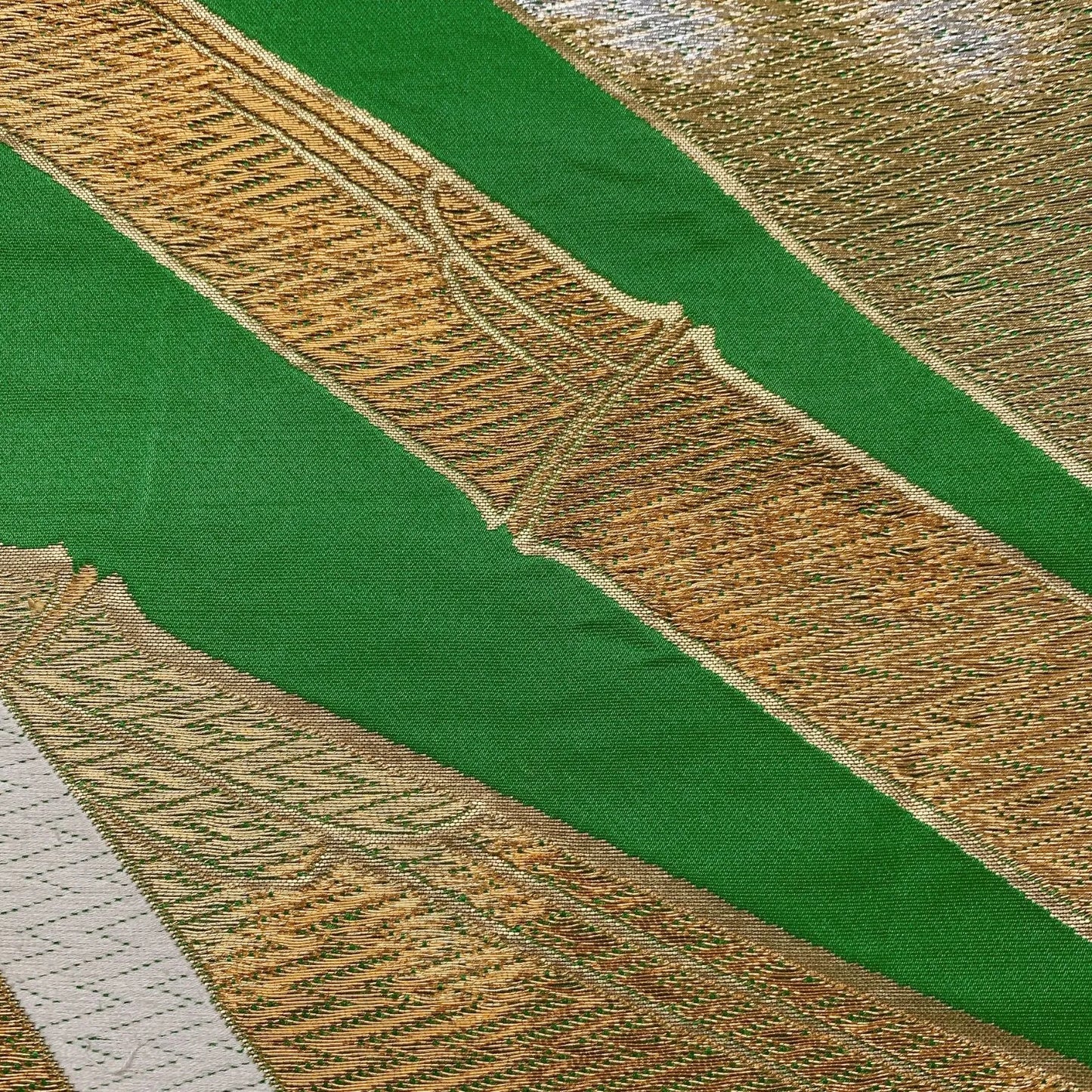 6617# Japanese Vintage Fukuro Obi Belt Kimono Fabric Silk Traditional