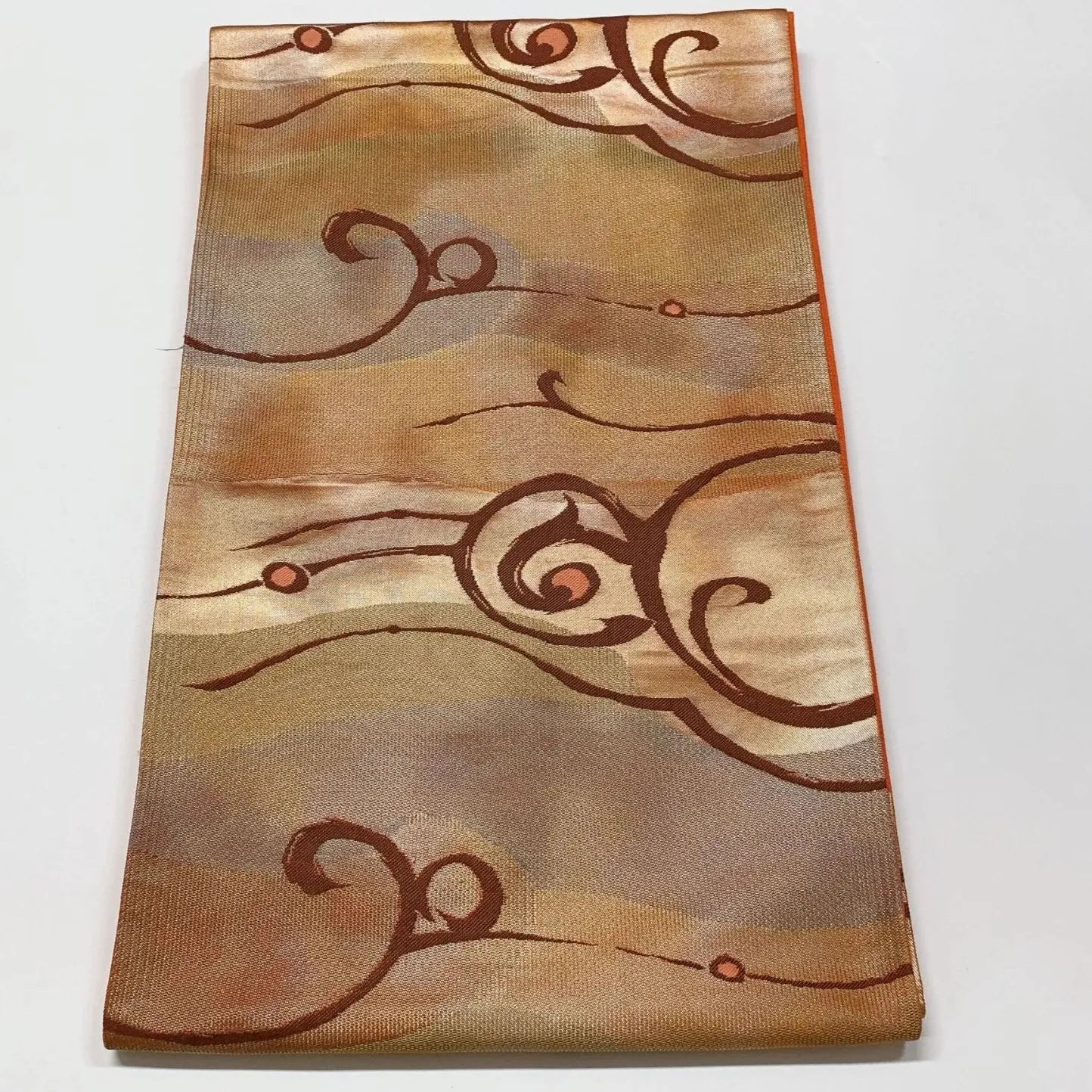 6599# Japanese Vintage Fukuro Obi Belt Kimono Fabric Silk Traditional 　