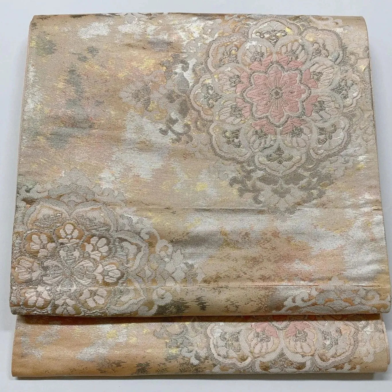 6602# Japanese Vintage Fukuro Obi Belt Kimono Fabric Silk Traditional Embroidery