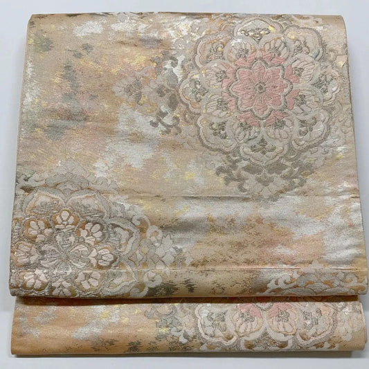 6602# Japanese Vintage Fukuro Obi Belt Kimono Fabric Silk Traditional Embroidery