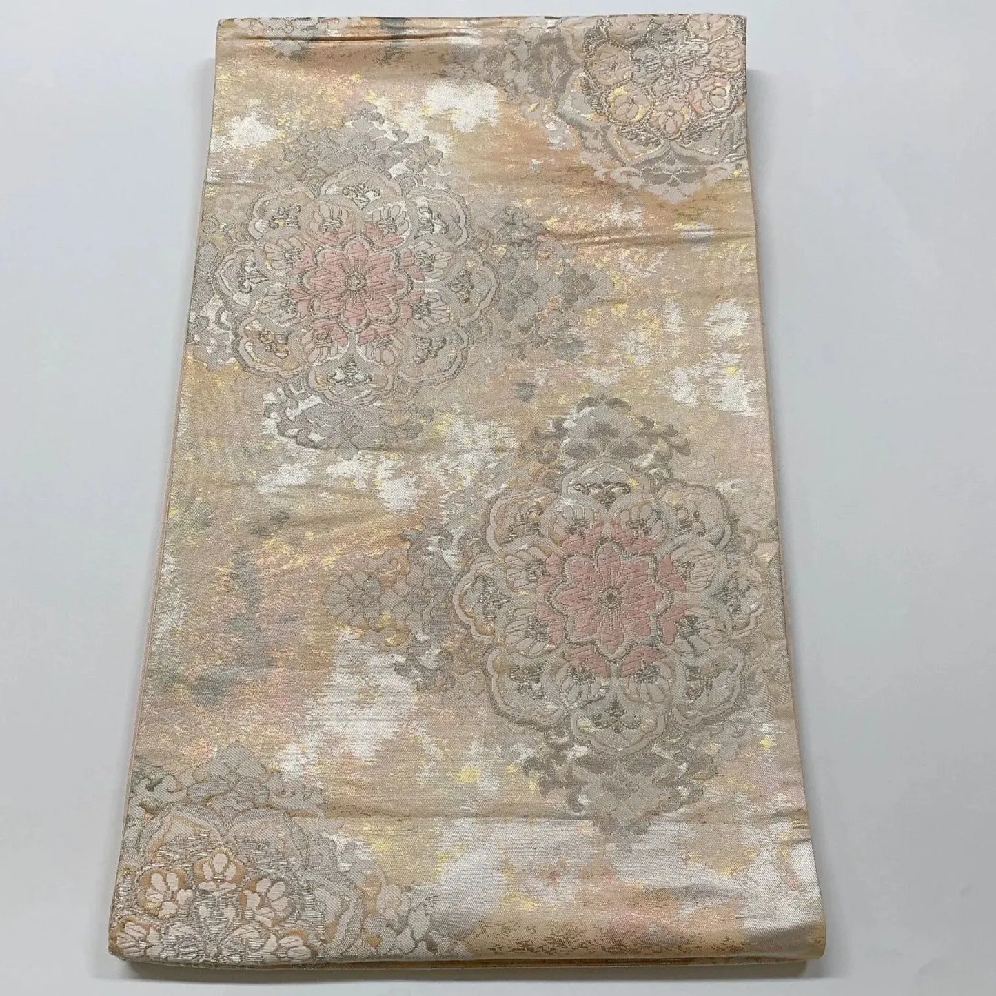 6602# Japanese Vintage Fukuro Obi Belt Kimono Fabric Silk Traditional Embroidery