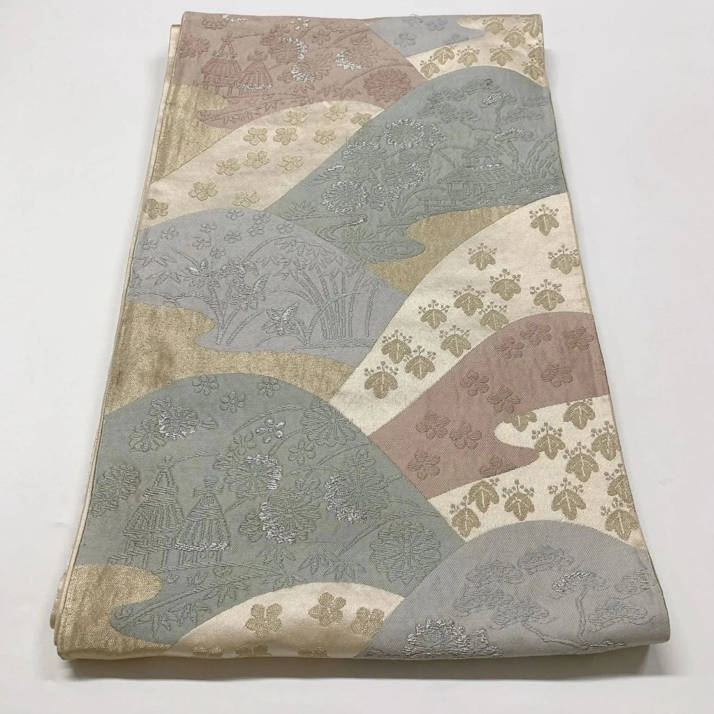 6603# Japanese Vintage Fukuro Obi Belt Kimono Fabric Silk Traditional