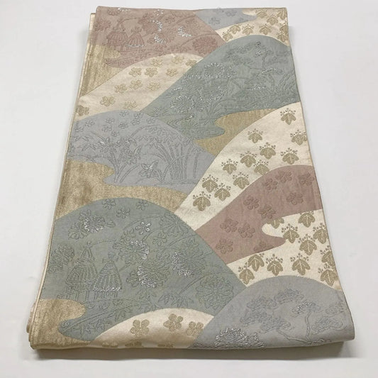 6603# Japanese Vintage Fukuro Obi Belt Kimono Fabric Silk Traditional