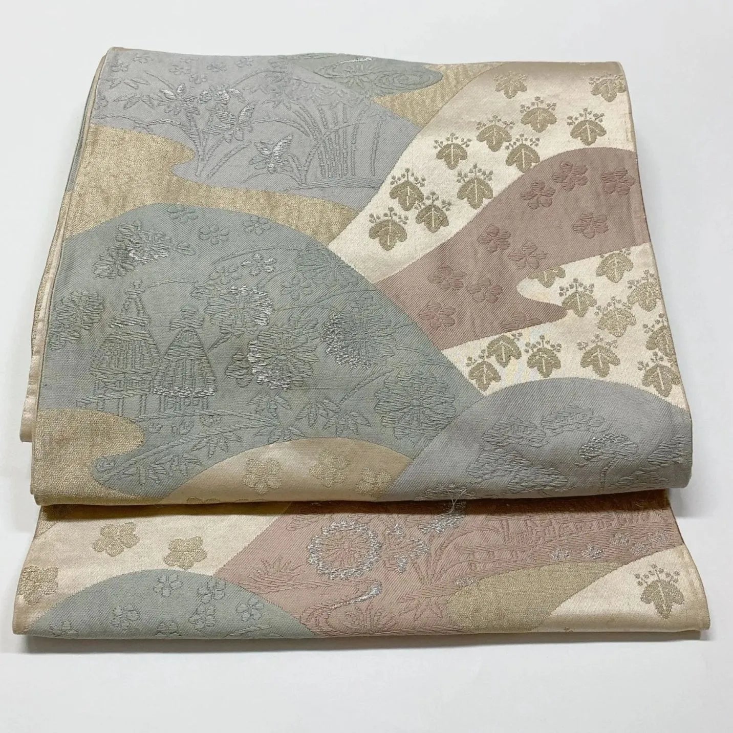 6603# Japanese Vintage Fukuro Obi Belt Kimono Fabric Silk Traditional