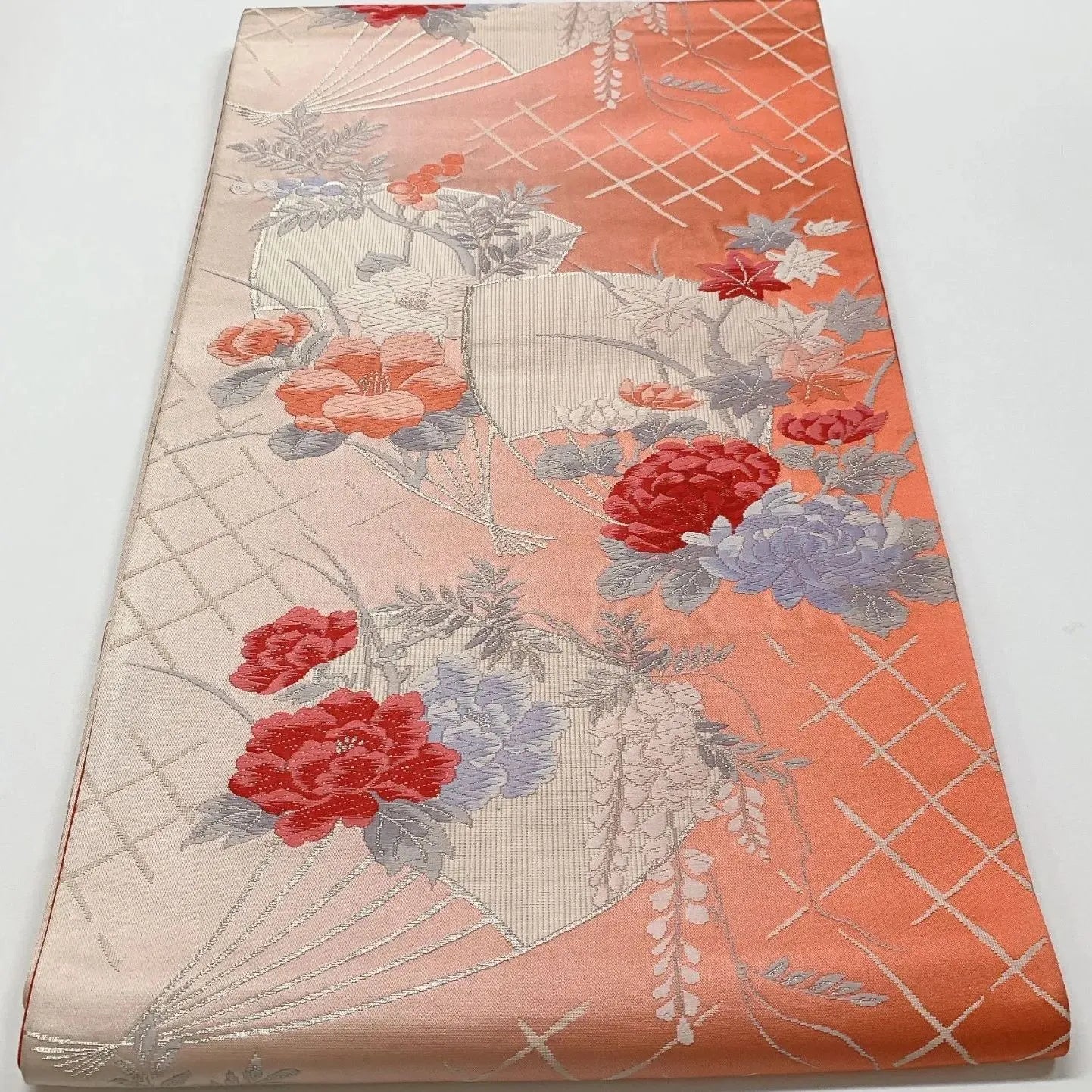 6605# Japanese Vintage Fukuro Obi Belt Kimono Fabric Silk Traditional