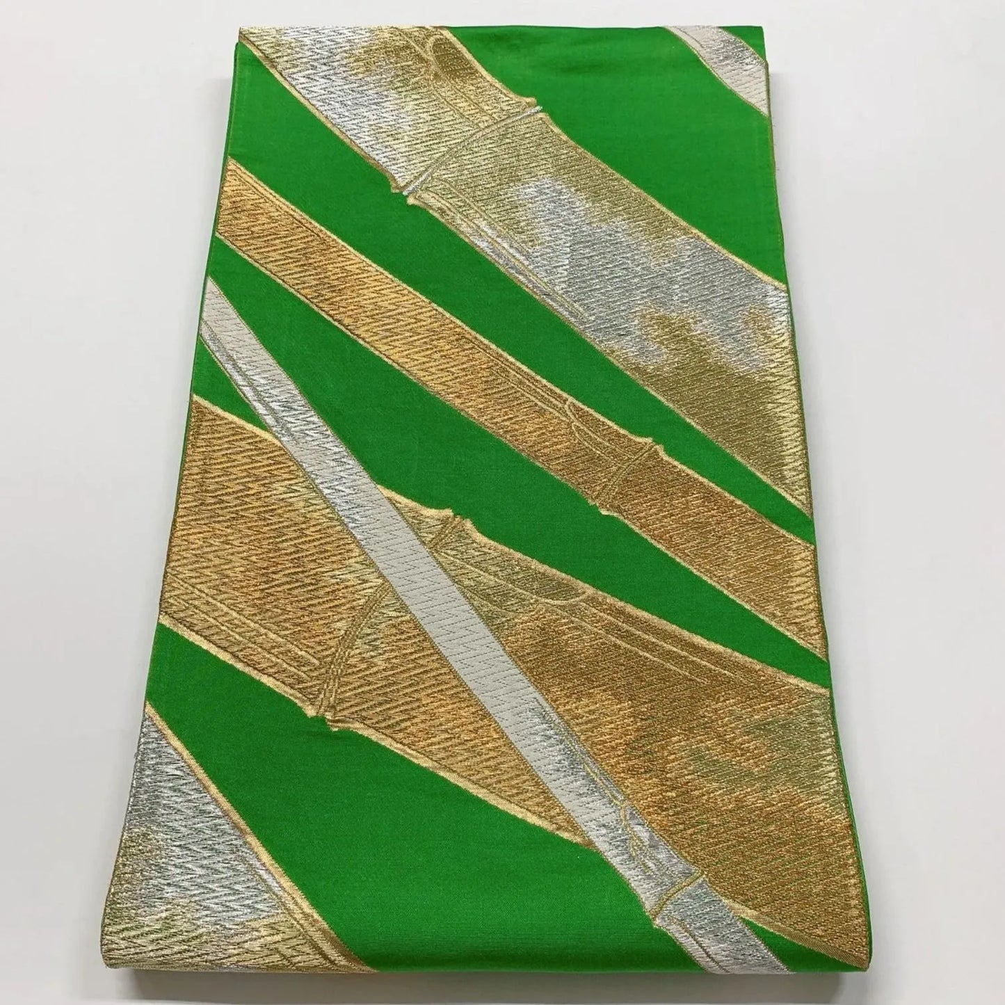 6617# Japanese Vintage Fukuro Obi Belt Kimono Fabric Silk Traditional