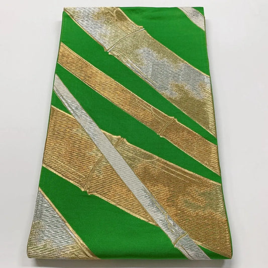 6617# Japanese Vintage Fukuro Obi Belt Kimono Fabric Silk Traditional