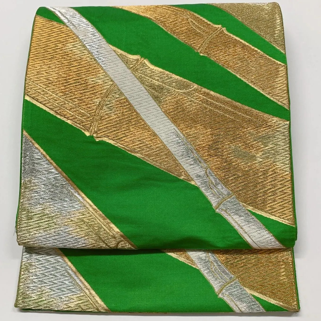 6617# Japanese Vintage Fukuro Obi Belt Kimono Fabric Silk Traditional