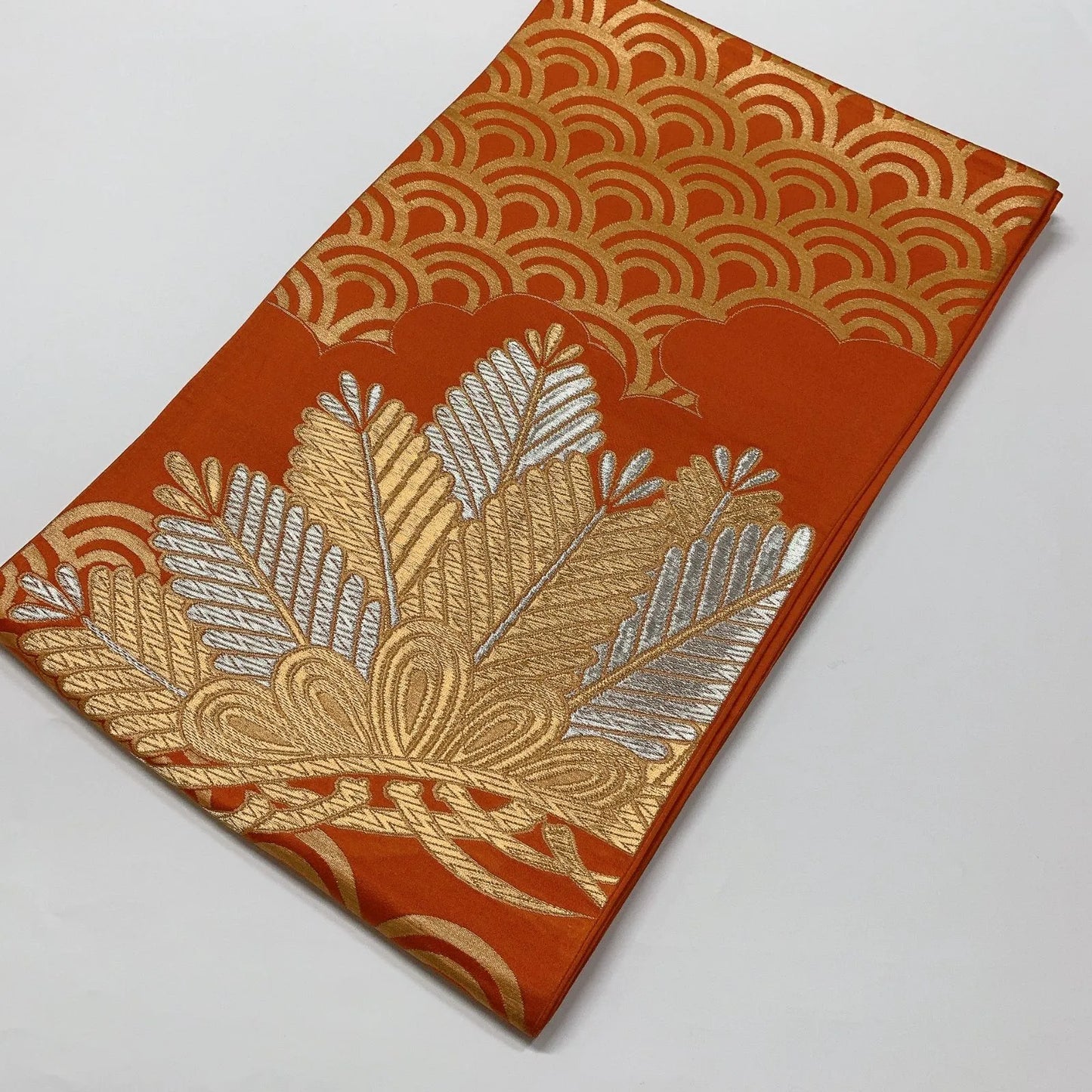 6621# Japanese Vintage Fukuro Obi Belt Kimono Fabric Silk Traditional