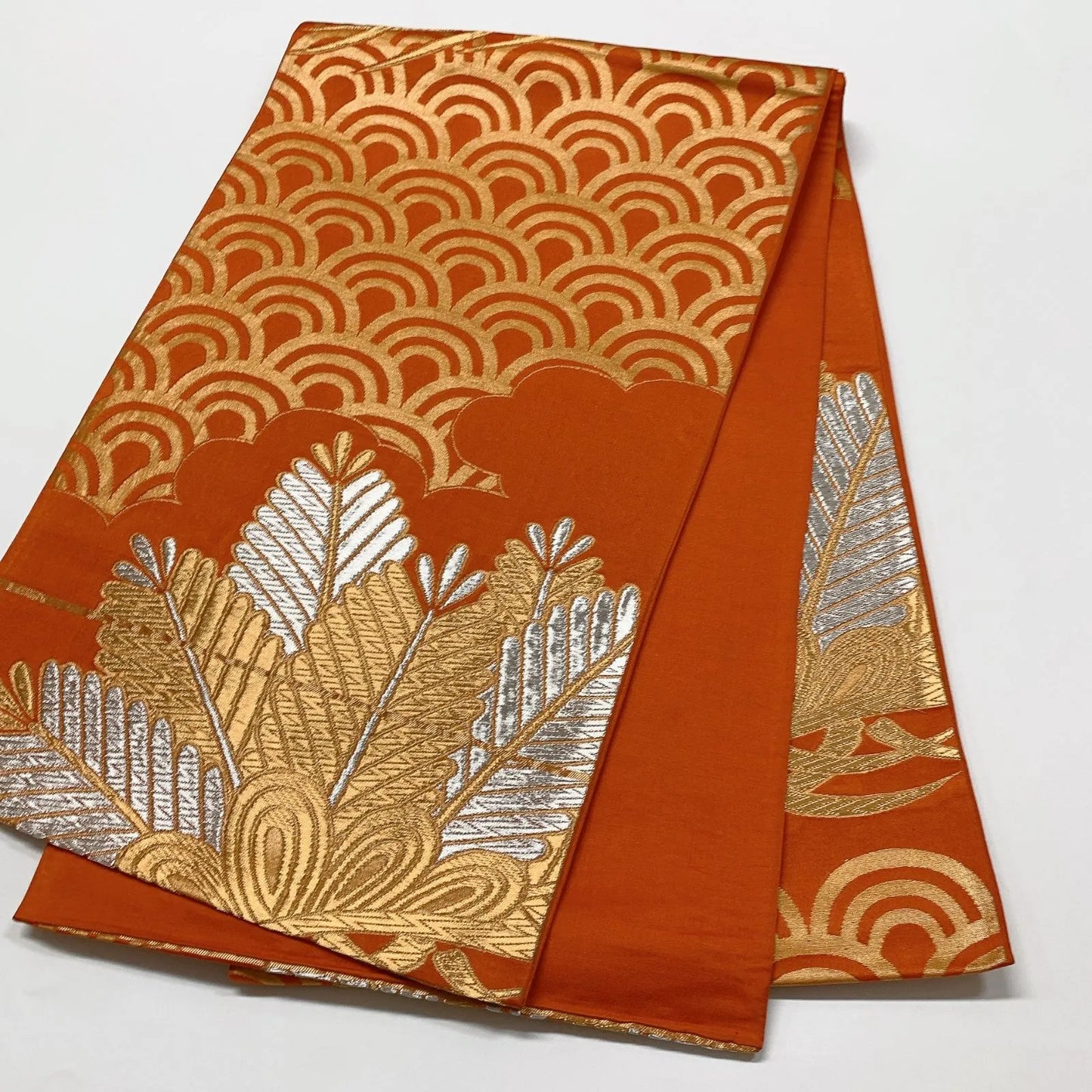 6621# Japanese Vintage Fukuro Obi Belt Kimono Fabric Silk Traditional