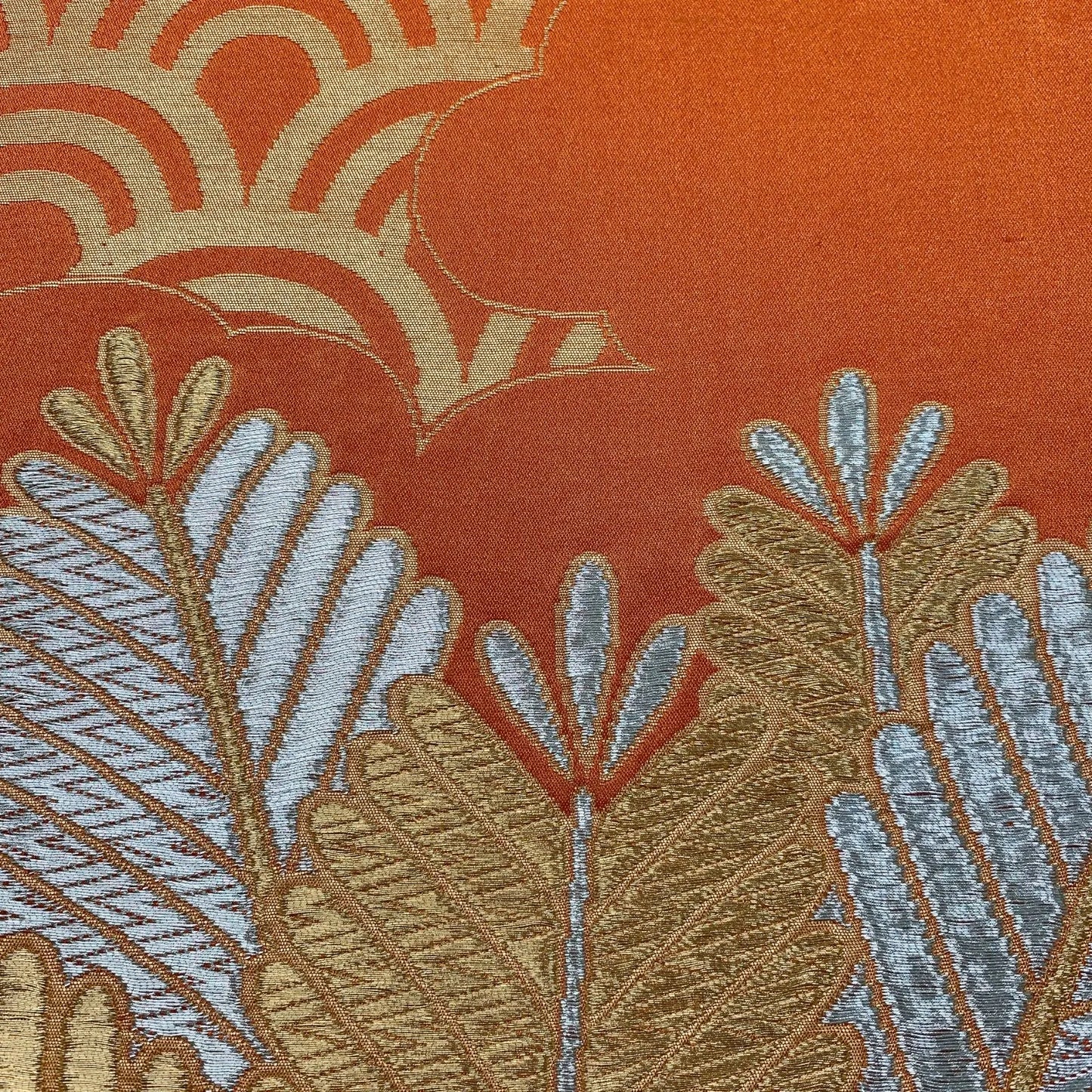 6621# Japanese Vintage Fukuro Obi Belt Kimono Fabric Silk Traditional