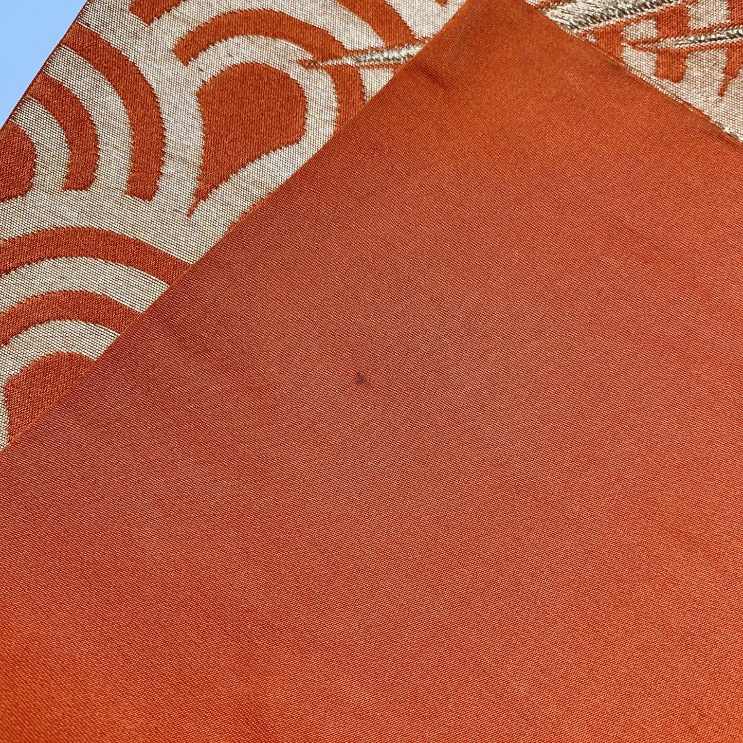 6621# Japanese Vintage Fukuro Obi Belt Kimono Fabric Silk Traditional