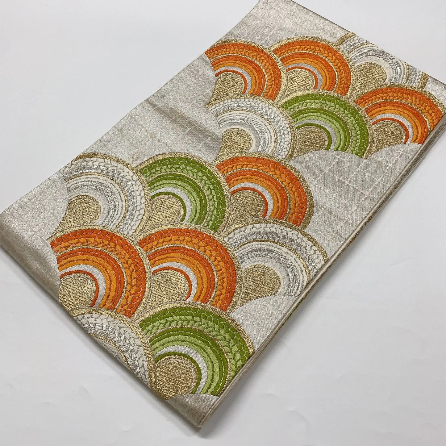 6624# Japanese Vintage Fukuro Obi Belt Kimono Fabric Silk Traditional Embroidery