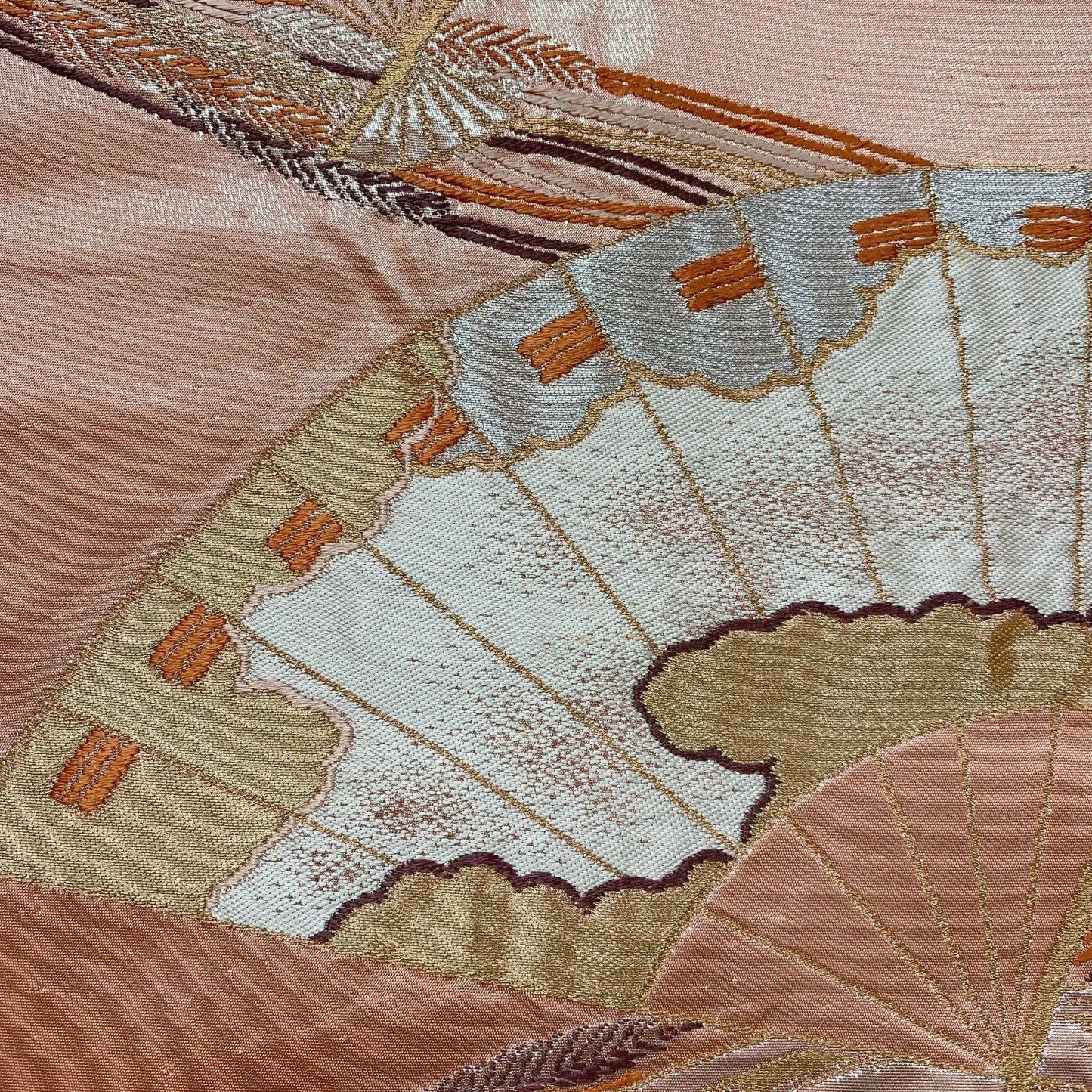 6626# Japanese Vintage Fukuro Obi Belt Kimono Fabric Silk Traditional