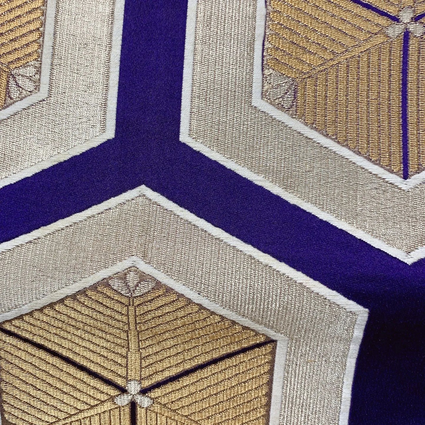 6629# Japanese Vintage Fukuro Obi Belt Kimono Fabric Silk Traditional