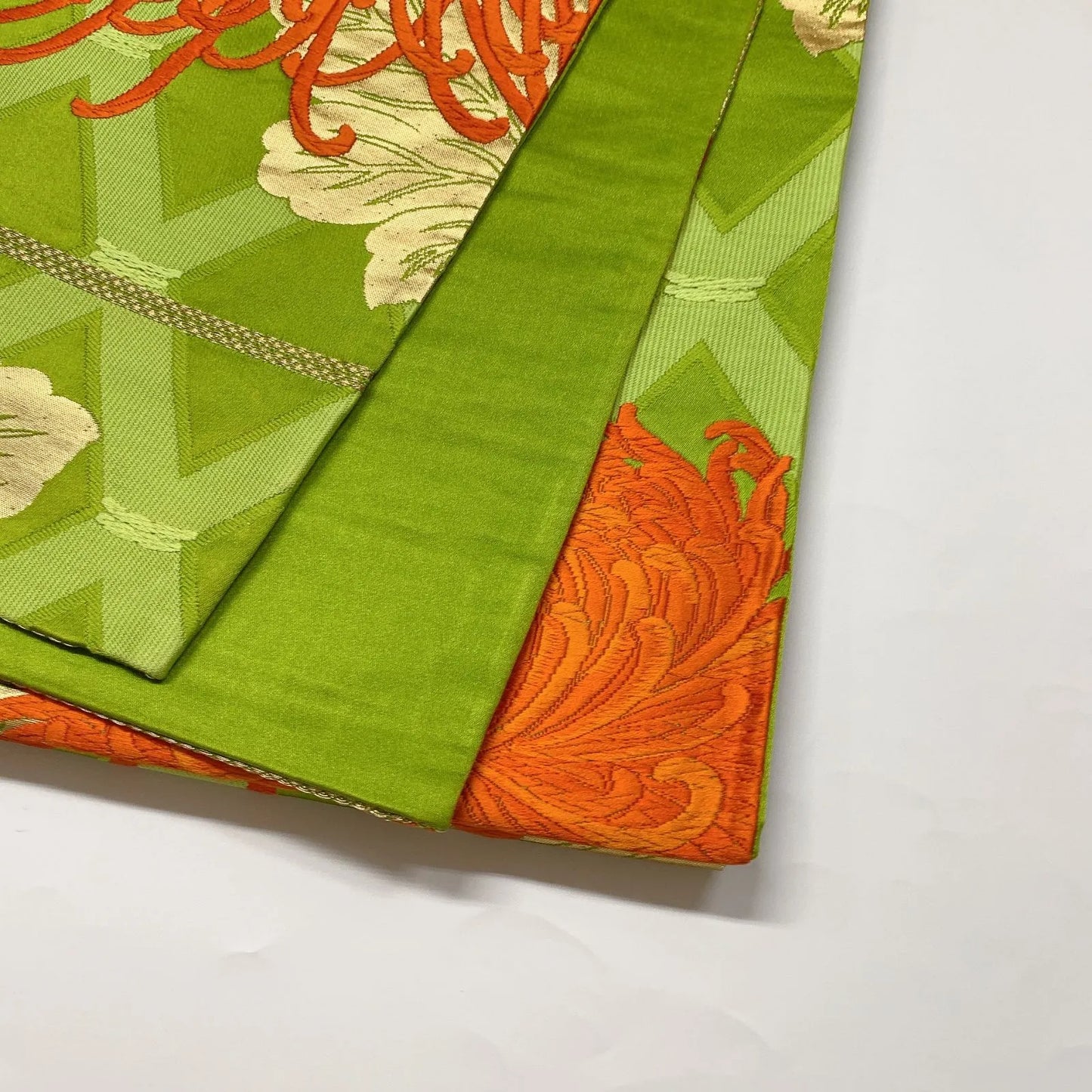 6631# Japanese Vintage Fukuro Obi Belt Kimono Fabric Silk Traditional Embroidery