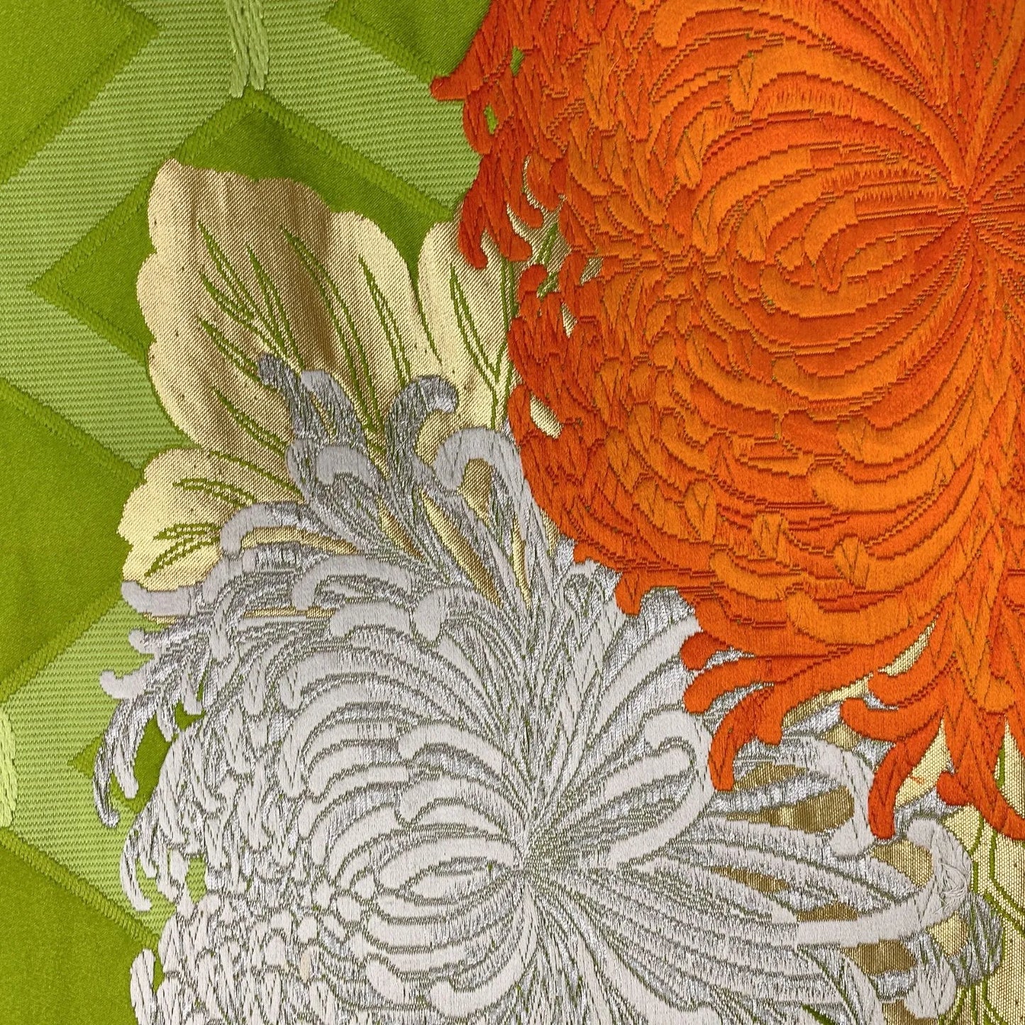 6631# Japanese Vintage Fukuro Obi Belt Kimono Fabric Silk Traditional Embroidery