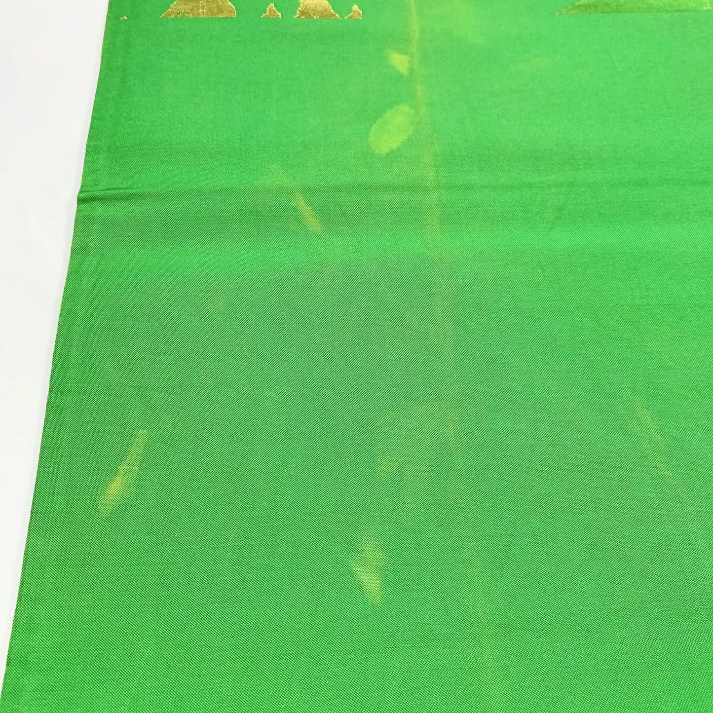 6633# Japanese Vintage Fukuro Obi Belt Kimono Fabric Silk Traditional Green