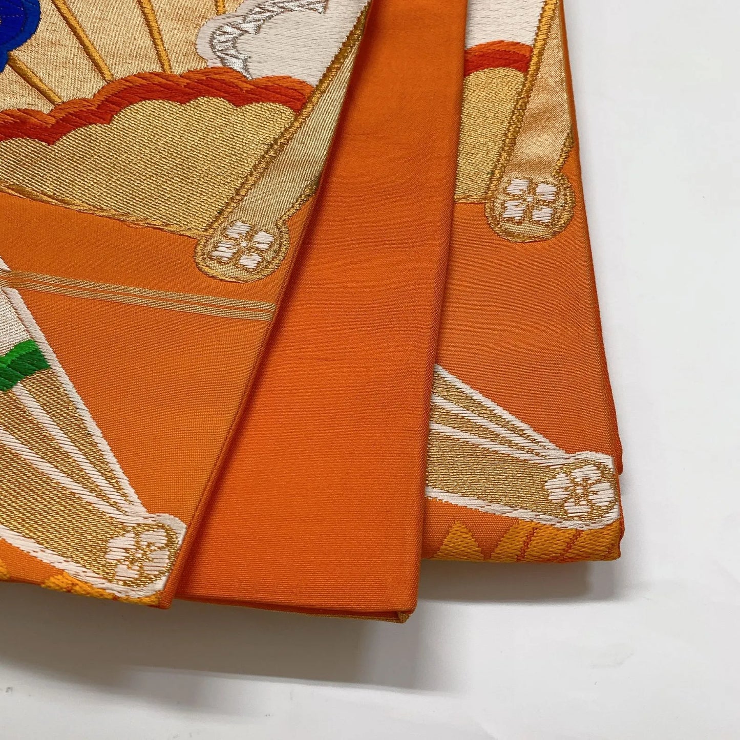 6637# Japanese Vintage Fukuro Obi Belt Kimono Fabric Silk Traditional Embroidery