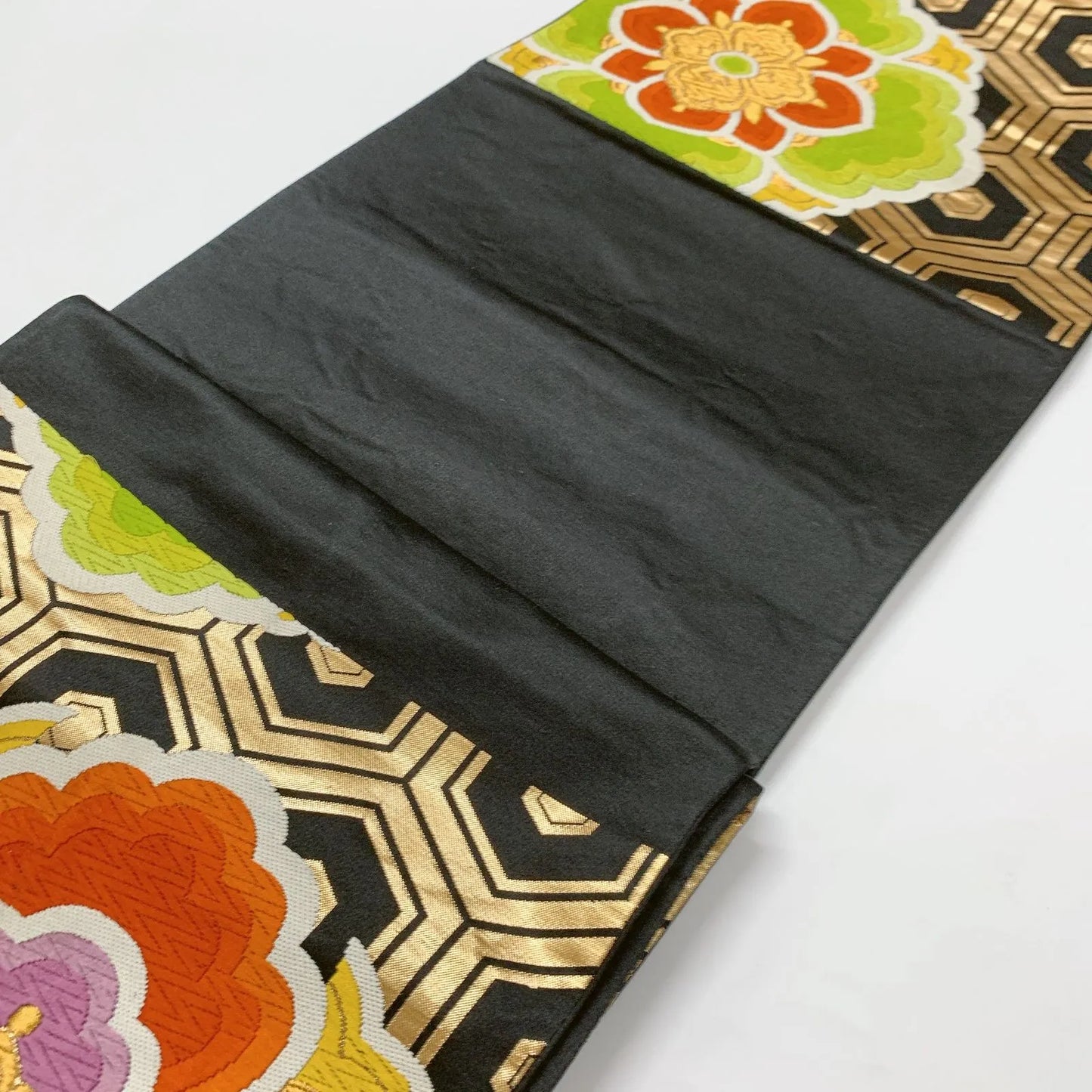 6638# Japanese Vintage Fukuro Obi Belt Kimono Fabric Silk Traditional Embroidery