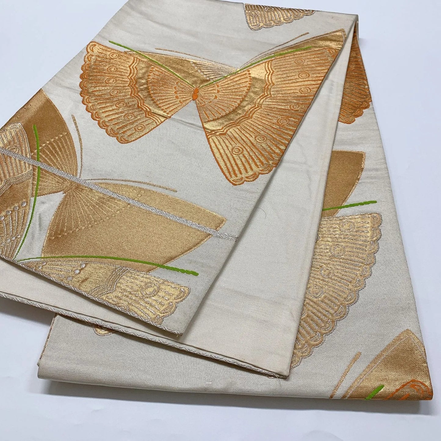 6640# Japanese Vintage Fukuro Obi Belt Kimono Fabric Silk Traditional