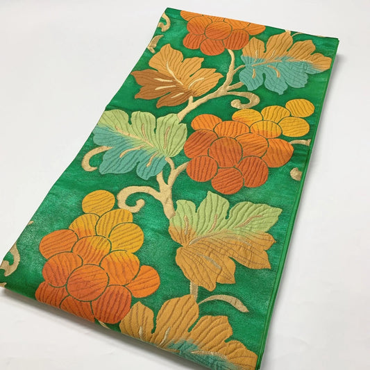 6642# Japanese Vintage Fukuro Obi Belt Kimono Fabric Silk Traditional