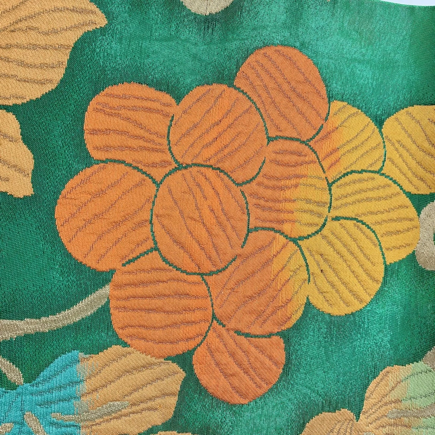 6642# Japanese Vintage Fukuro Obi Belt Kimono Fabric Silk Traditional